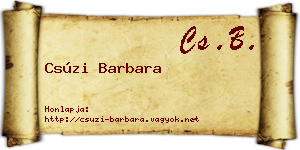 Csúzi Barbara névjegykártya